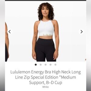 Lululemon White Energy Bra High Neck